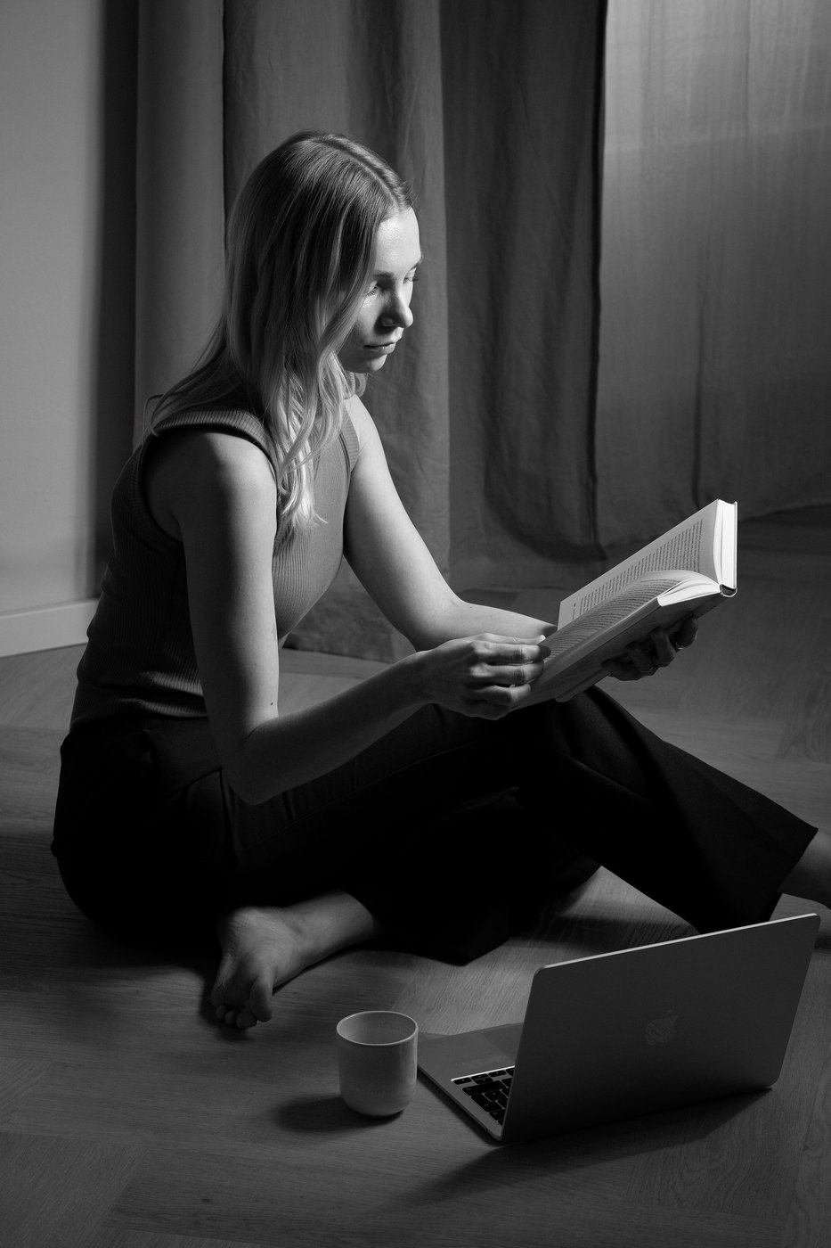 Maria reading a book